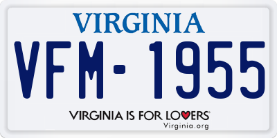 VA license plate VFM1955