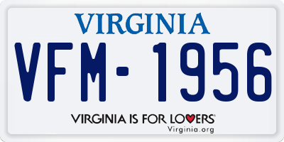 VA license plate VFM1956