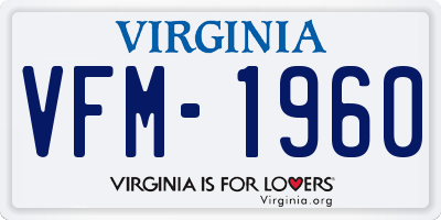 VA license plate VFM1960