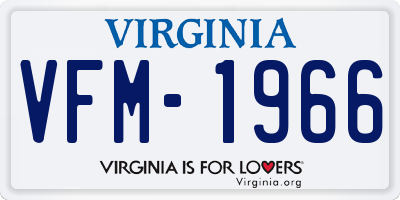 VA license plate VFM1966