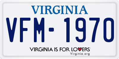 VA license plate VFM1970