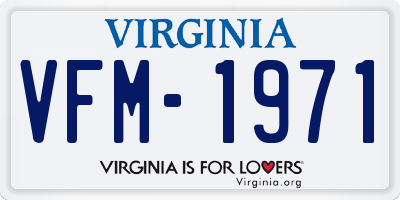 VA license plate VFM1971