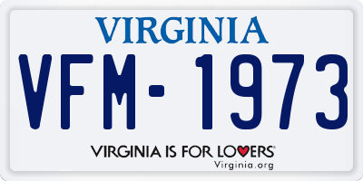 VA license plate VFM1973