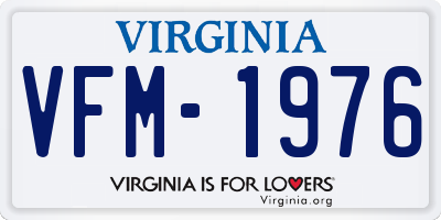 VA license plate VFM1976