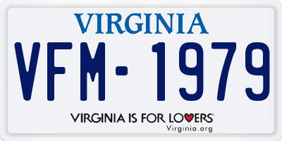 VA license plate VFM1979