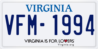 VA license plate VFM1994