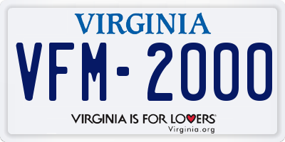 VA license plate VFM2000