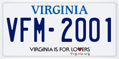 VA license plate VFM2001
