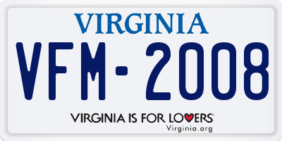VA license plate VFM2008