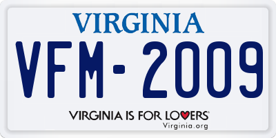 VA license plate VFM2009