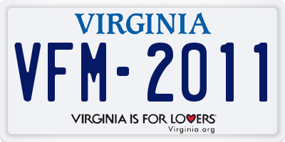 VA license plate VFM2011