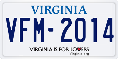 VA license plate VFM2014