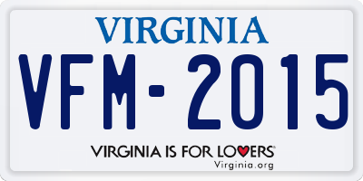 VA license plate VFM2015
