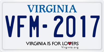 VA license plate VFM2017