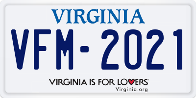 VA license plate VFM2021