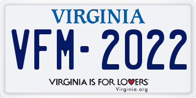 VA license plate VFM2022