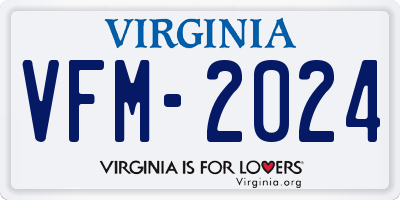 VA license plate VFM2024
