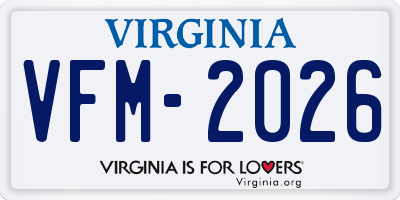 VA license plate VFM2026