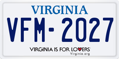VA license plate VFM2027