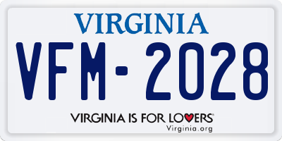 VA license plate VFM2028