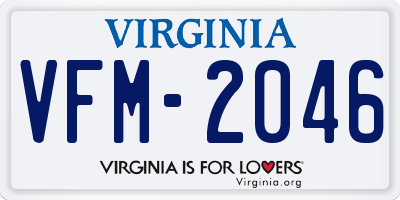 VA license plate VFM2046