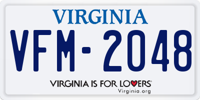 VA license plate VFM2048
