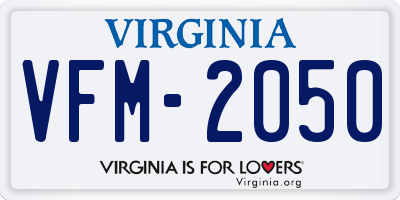VA license plate VFM2050