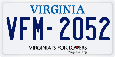 VA license plate VFM2052