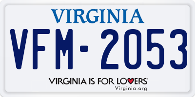 VA license plate VFM2053