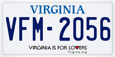 VA license plate VFM2056