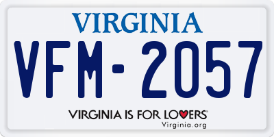 VA license plate VFM2057
