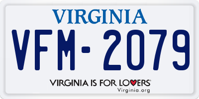 VA license plate VFM2079