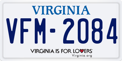 VA license plate VFM2084