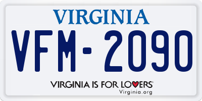 VA license plate VFM2090