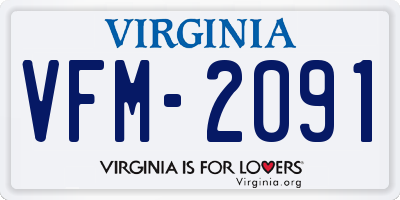 VA license plate VFM2091