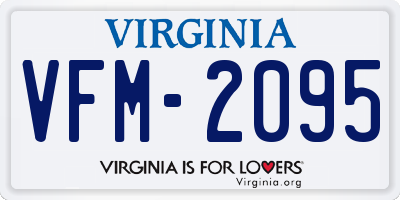 VA license plate VFM2095