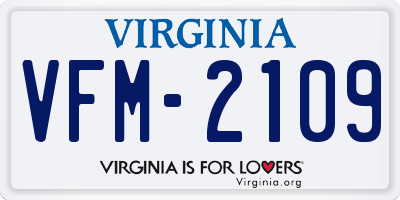 VA license plate VFM2109