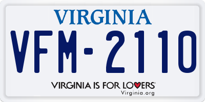 VA license plate VFM2110