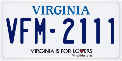 VA license plate VFM2111