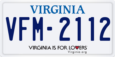 VA license plate VFM2112