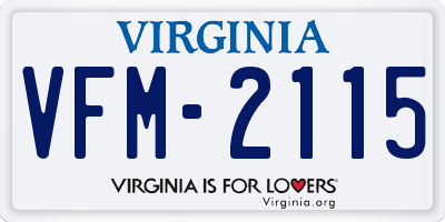 VA license plate VFM2115
