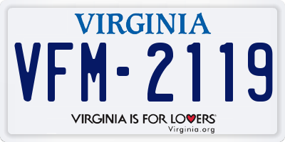 VA license plate VFM2119