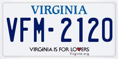 VA license plate VFM2120