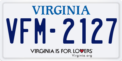 VA license plate VFM2127