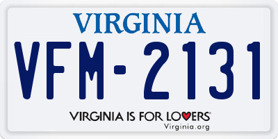 VA license plate VFM2131