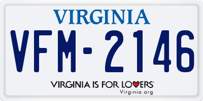 VA license plate VFM2146
