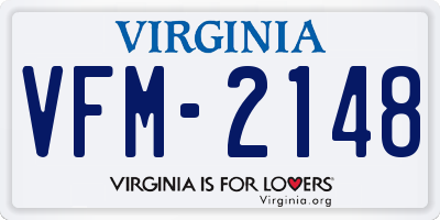 VA license plate VFM2148