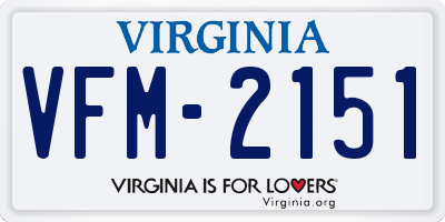 VA license plate VFM2151