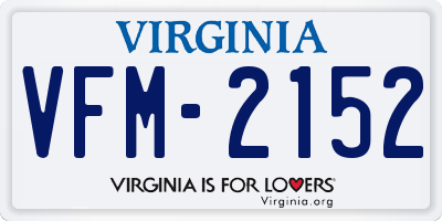 VA license plate VFM2152