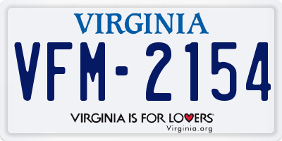 VA license plate VFM2154